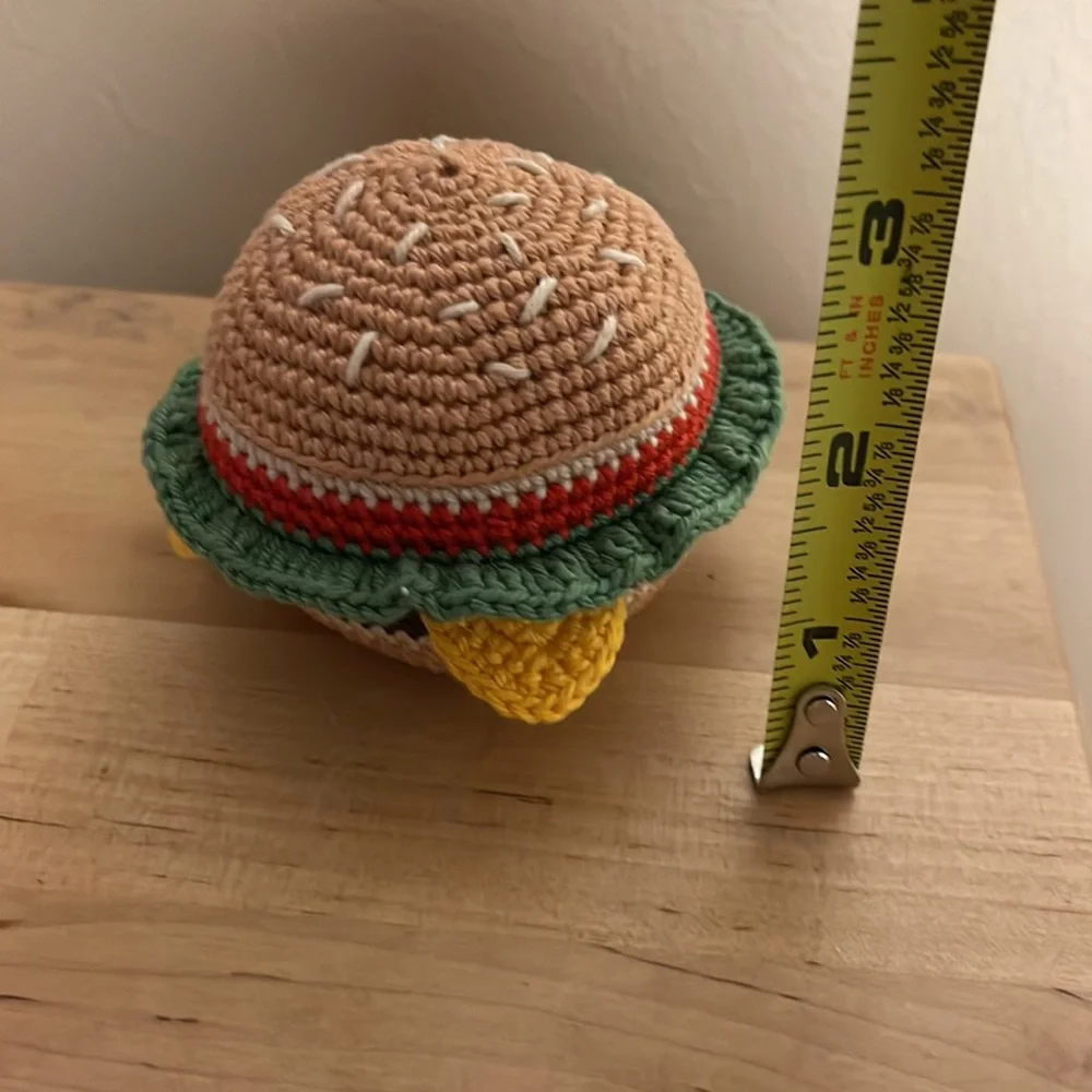 Handcrafted Cheeseburger Figure Toy Decor Amigurui Crochet - Picture 8 of 8